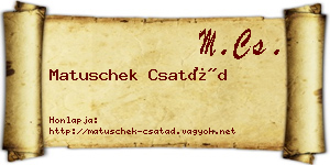 Matuschek Csatád névjegykártya